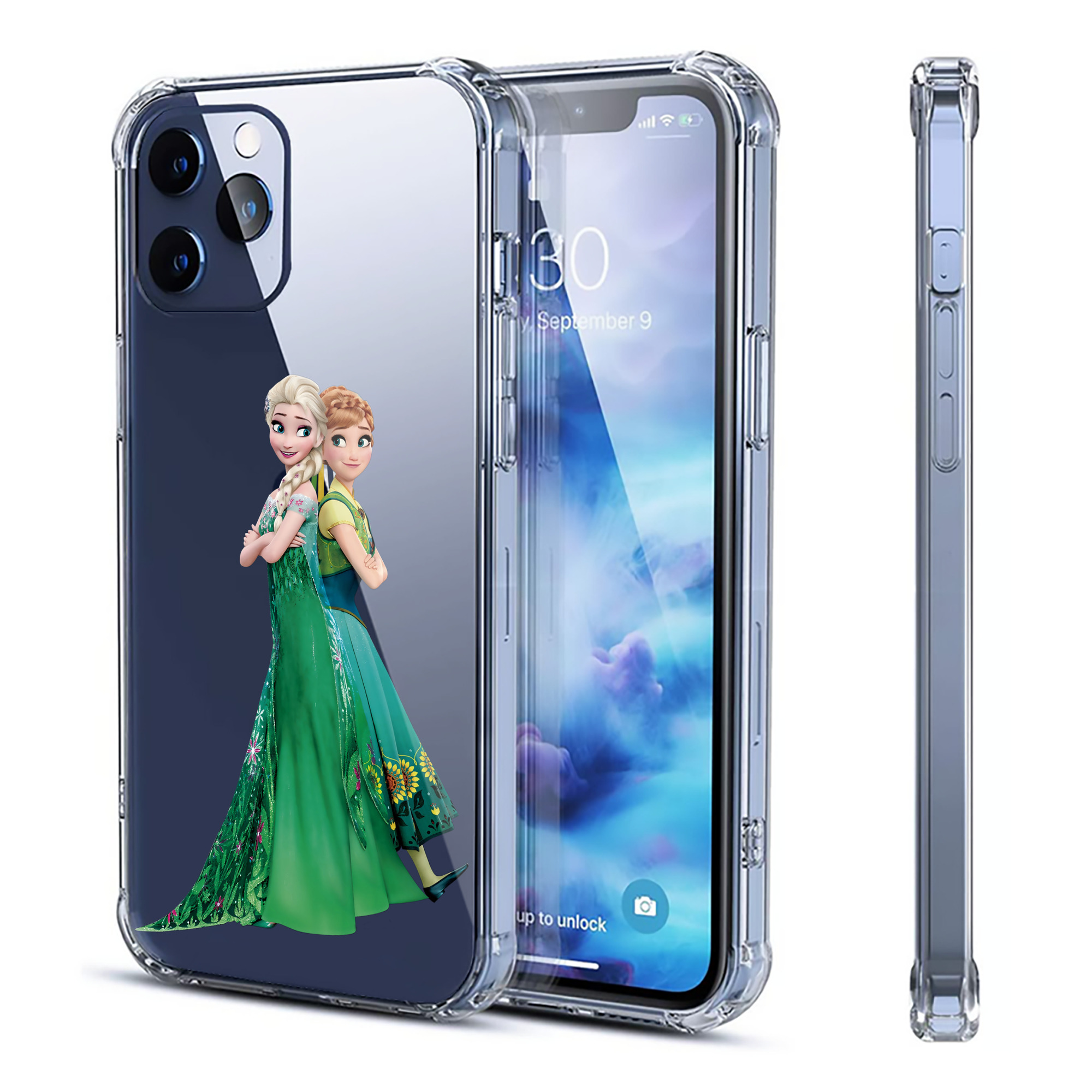 （画像用） アナと雪の女王 アンナ エルサ Frozen Anna Elsa 【iPhone 12シリーズ対応】透明スマホケース（クリアソフトケース）
